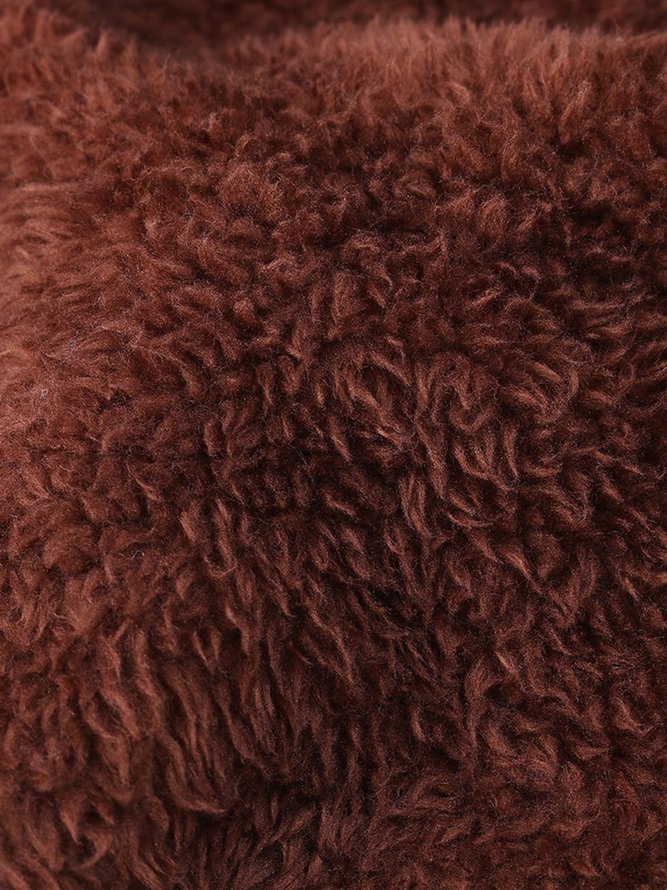 Fleece-lined Long Sleeve Hoodie Printed  Coat